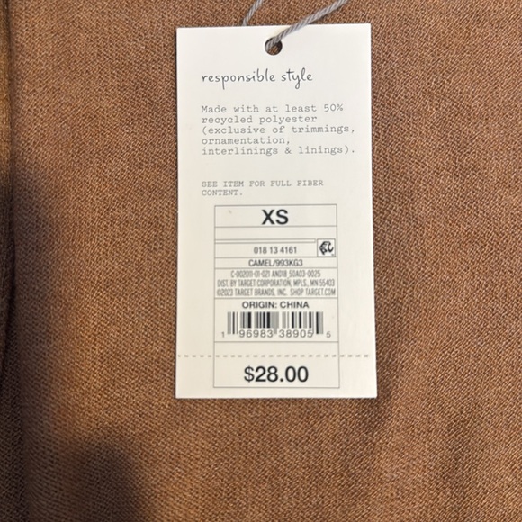 A New Day women’s open cardigan in camel color - Size XS - Picture 6 of 6